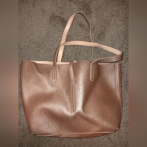 Women's Purse Handbag Tote Shoulder Bag Silver Metallic